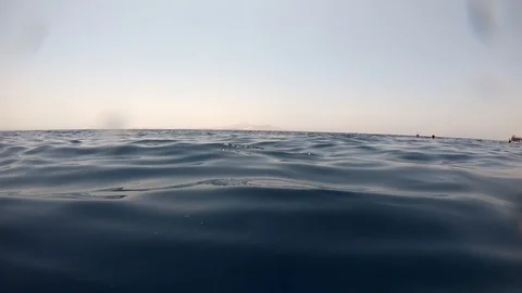 Underwater camera plunges over down into the water and into the depths of Egypt Stock Footage 103413255