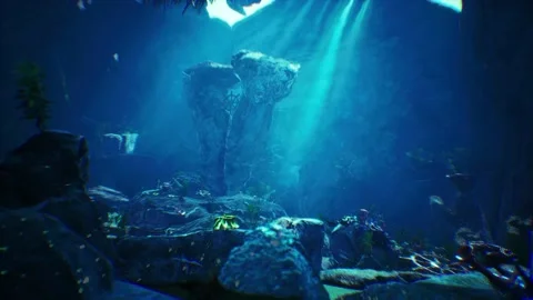 Underwater Cave Cinematic Background 3D ... | Stock Video | Pond5