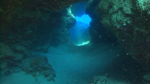 Underwater cave Stock Footage 3402872