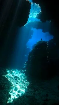 Underwater cave Stock Photos