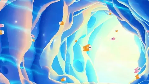 Underwater Crystal Cave : Animated Interior Scene Stock Footage 308847408