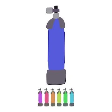 Underwater diving cylinder vector cartoon graphic Stock Illustration