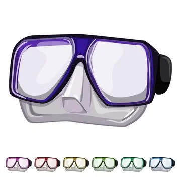 Underwater diving mask cartoon vector graphic Stock Illustration