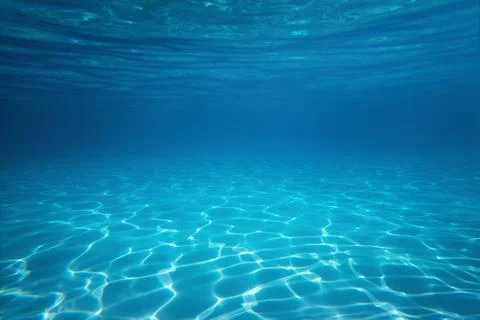 Underwater empty swimming pool background with copy space Stock Photos