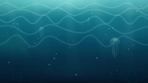 Underwater Ethereal Gradient Loop - Teal Blue Soft Focus Backdrop 库存影片 344031185