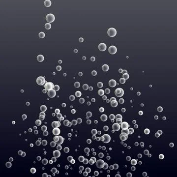 Underwater Fizzing Air Bubbles Vector. Deep Water. Circle And Liquid, Light Stock Illustration