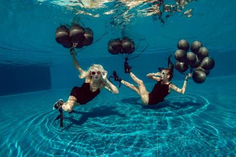 Underwater flight Stock Photos