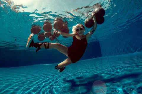 Underwater flight Stock Photos