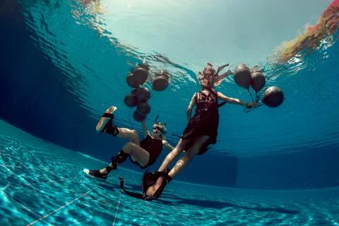 Underwater flight Stock Photos
