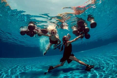 Underwater flight Stock Photos