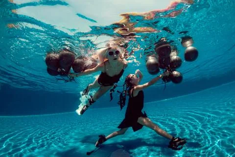 Underwater flight Stock Photos