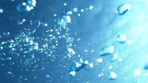 Underwater frame, bubbles, sunlight, wave, water Stockbeeldmateriaal 131243506