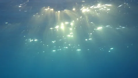 Underwater: Glimmering Sun Rays Beaming ... | Stock Video | Pond5