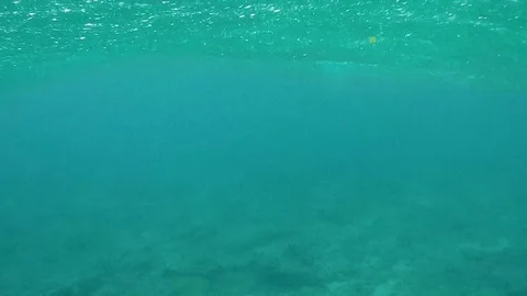 UNDERWATER: Heavy raining view from the ocean Stock Footage 75265309