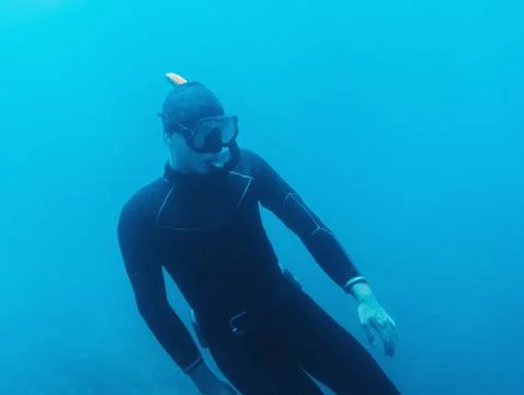 Underwater image of diver Stock Photos