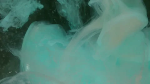 Underwater ink blend paint flow drop light bulb Stock Footage 330482106