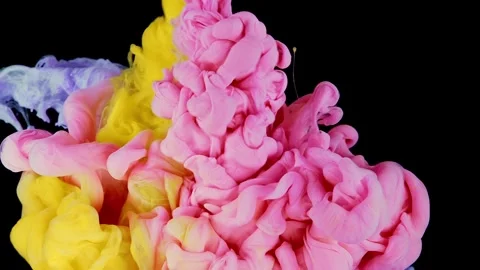 Underwater Ink Swirls: Mesmerizing Patterns Forming in a Submerged Environment Stock Footage 243936348