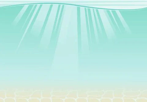 Underwater Landscape with Light Rays Stock Illustration