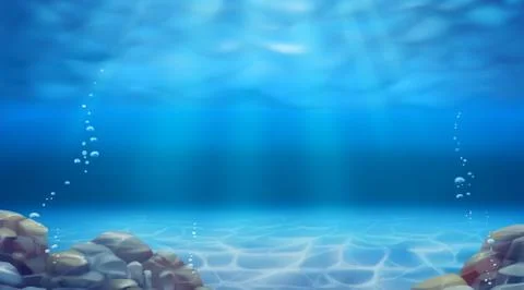 Underwater landscape. Realistic vector background Stock Illustration