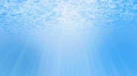 Underwater ,light blue sea or ocean with sunrays background. UHD 4k 3840x2160. Stock Footage