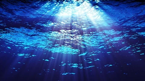 Underwater light filters down through blue water - HD Stock Video Video stock 71271670