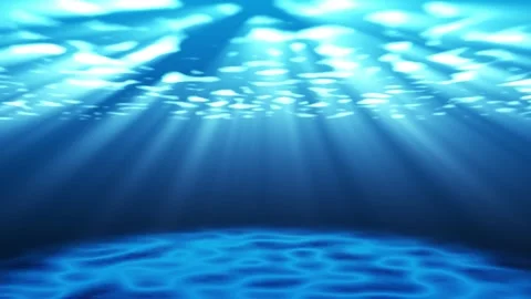 Underwater Light Rays Animation with Ocean Floor Reflection Stock Footage 314754675