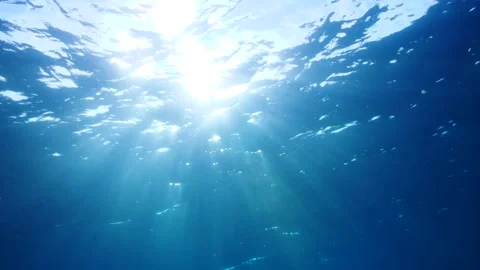 Underwater light rays || Slow motion video of sunlight Stock-Footage 149964597
