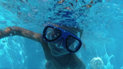 Kid Swimming Underwater Stock Footage ~ Royalty Free Stock Videos | Pond5