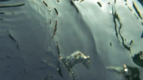 Underwater looking up at the surface with bubbles Stock Footage 243469630