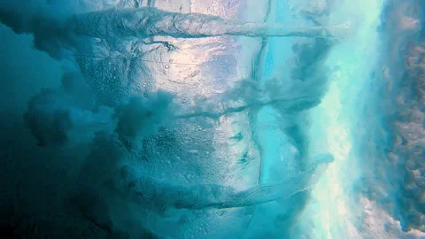 Underwater: Looking up Through a Crashing Ocean Wave - Oahu, Hawaii Stock Footage 149712042