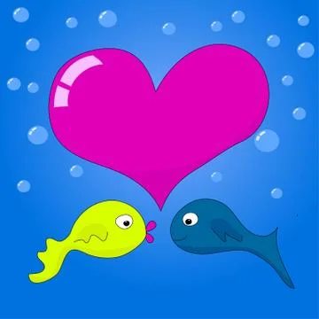 Underwater love. Stock Illustration