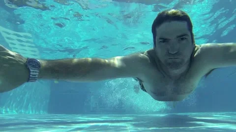 Underwater man diving Stock Footage 62052181
