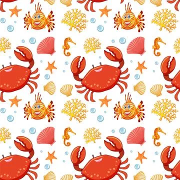 Underwater Marine Life Pattern 스톡 일러스트