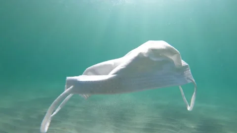 Underwater Mask Trash Stock Footage 137485066