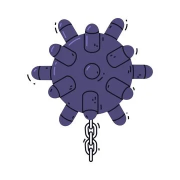 Underwater Mine as Explosive Element and Bomb Vector Illustration Illustrazione stock