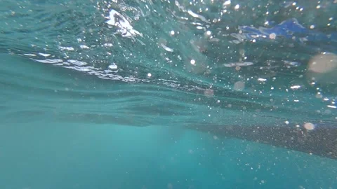 Underwater motion of the surface of the ocean Stock Footage 131339406