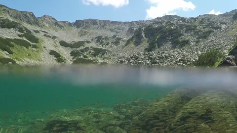 Underwater on Mountain Lake Stock Footage 105870315