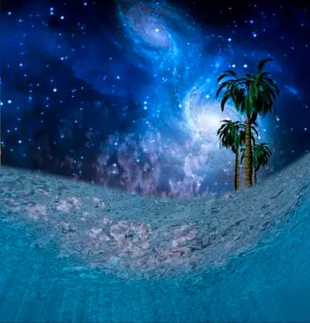 Underwater night scene Illustrazione stock