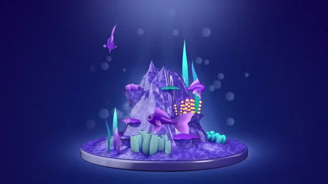 Underwater ocean background. 3D animation on a seamless loop Stock Footage 168408499