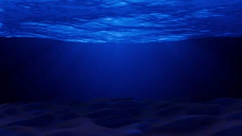 Underwater ocean background with sun rays loop animated Видео 330587204