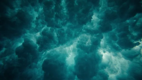 Underwater ocean overview wave passing overhead foam bubbles slow motion Stock Footage 333447368