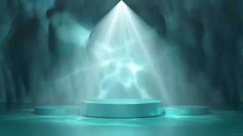 Underwater ocean with podium empty, reflect sunlight on surface. reflecting.. Stock Footage 282167763