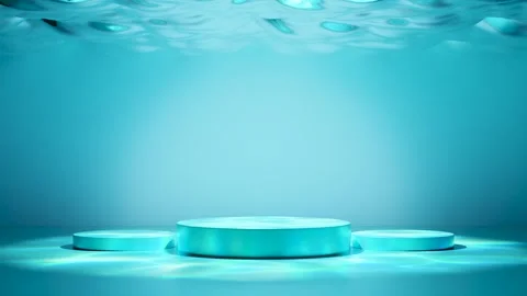 Underwater ocean with podium empty, reflect sunlight on surface. reflecting.. Stock Footage 282167770