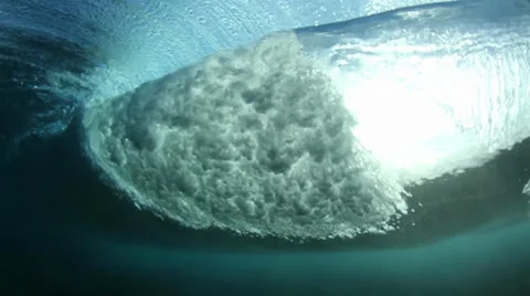 Underwater Ocean Wave With Sun Stock Footage 22634638