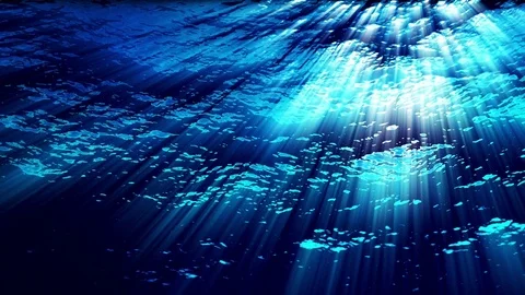 Underwater ocean waves ripple and flow with light rays - HD Stock Footage 스톡 동영상 71009810