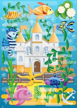 Underwater Palace. Stock Illustration