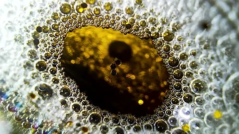Underwater particles and bubbles, sparkles background footage Video stock 165085316