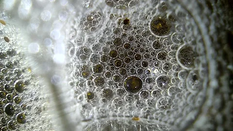 Underwater particles and bubbles, sparkles background footage Stock Footage 165085330