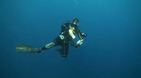 Underwater photographer Vídeo Stock 12332344