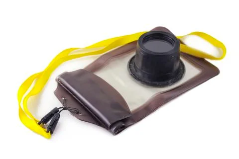 Underwater plastic box for camera Stock Photos